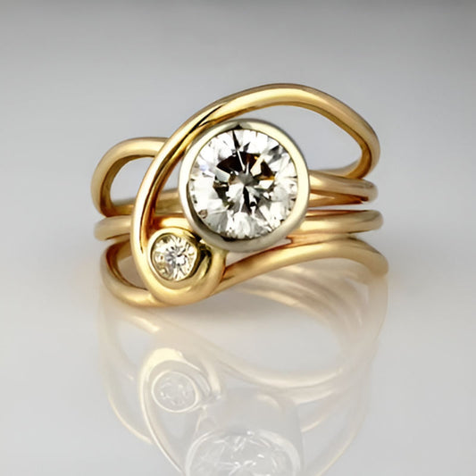 Gold Cross Wide Ring