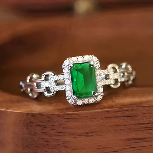 Vintage Green Zirconia Ring
