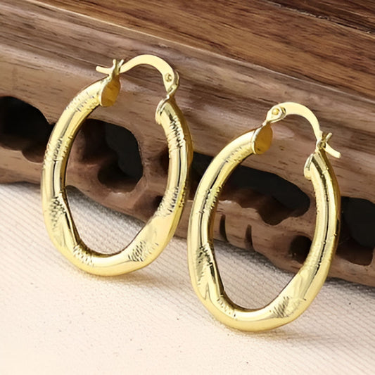 Gold Twist Carve Earrings