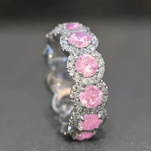 Vintage Pink Brilliant Zirconia Ring