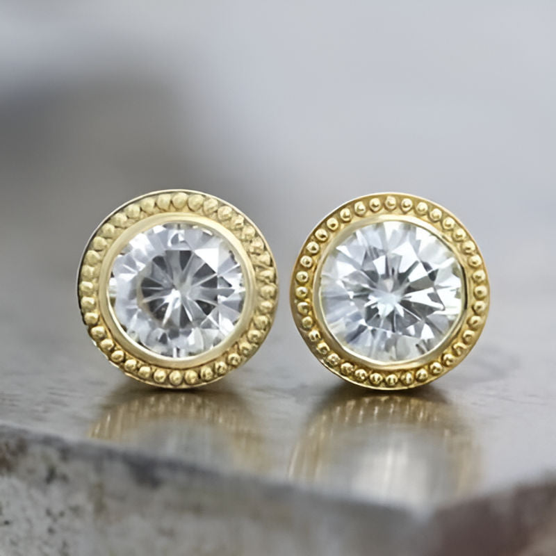 Vintage Round Pierced Earrings