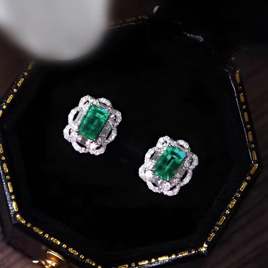 Vintage Green Zirconia Earrings