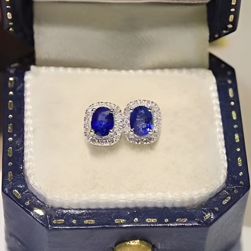 Vintage Navy Blue Earrings