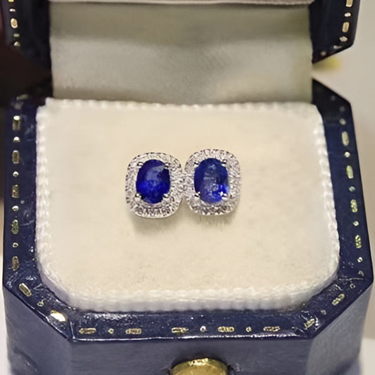 Vintage Navy Blue Earrings