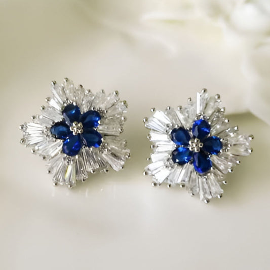 Vintage Blue Zirconia Earrings