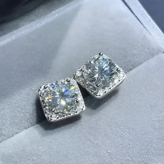 Vintage Eternity Square Earrings