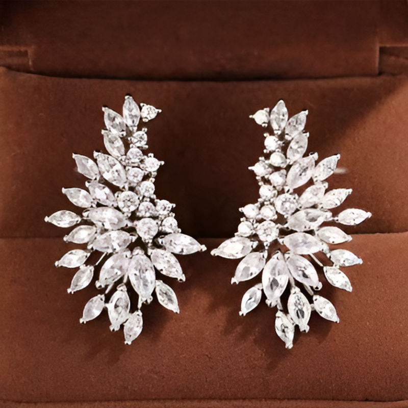 Silver Full Paved Earrings