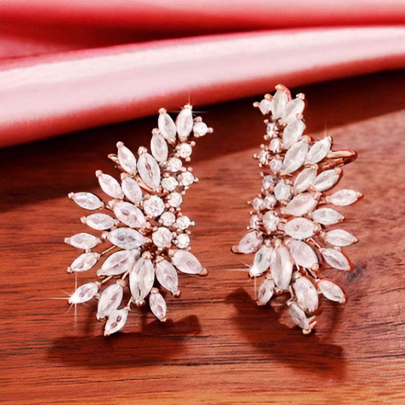 Vintage Rose Gold Full Paved Earrings