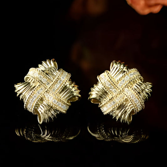 Gold Cross Stud Earrings