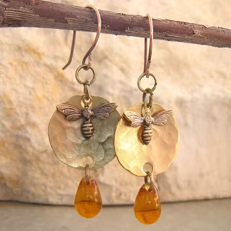 Vintage Bee Dangle Earrings