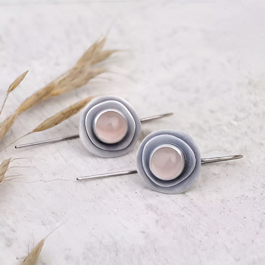 Vintage Pink Stone Earrings