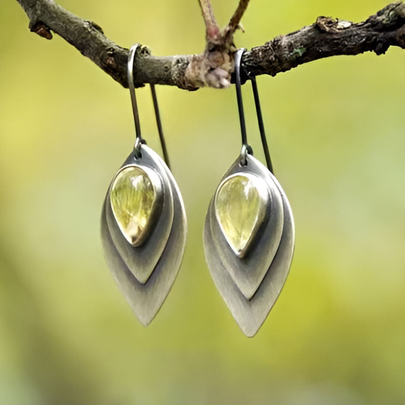 Vintage Green Stone Earrings