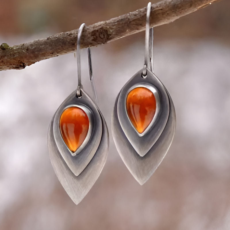 Vintage Red Stone Earrings