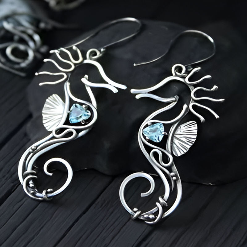 Vintage Spiral Heart Earrings
