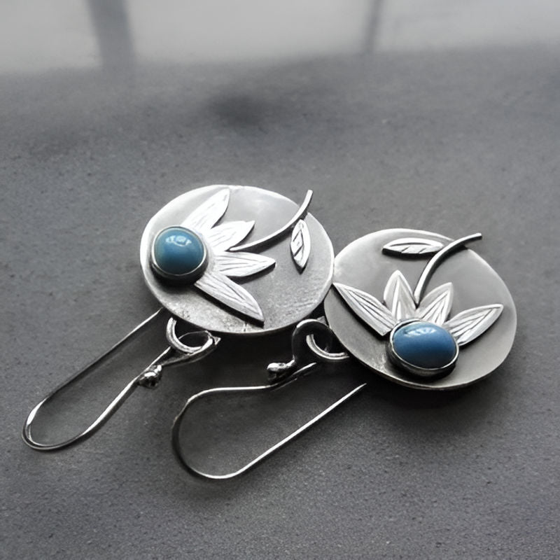 Vintage Oval Blue Earrings