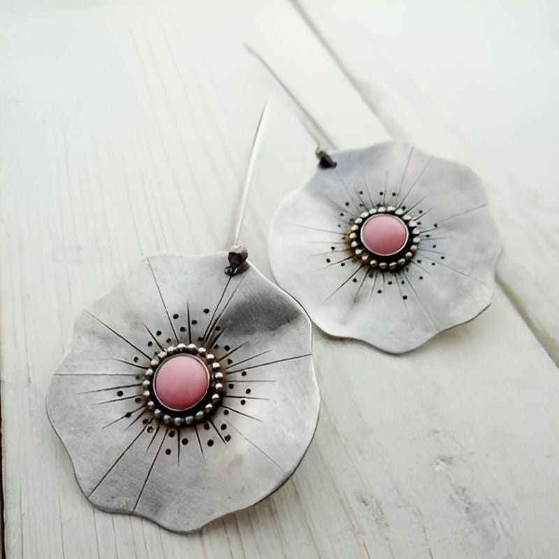 Vintage Lotus Flower Earrings