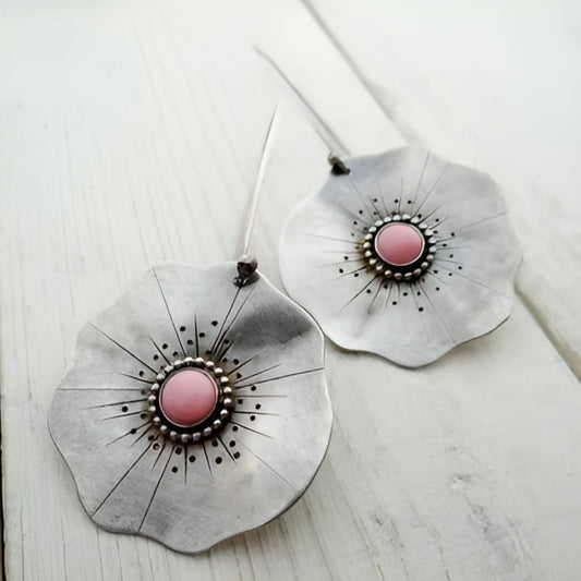 Vintage Lotus Flower Earrings