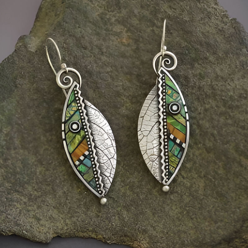 Vintage Spiral Leaf Earrings