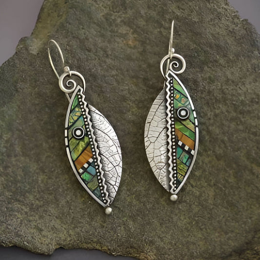 Vintage Spiral Leaf Earrings