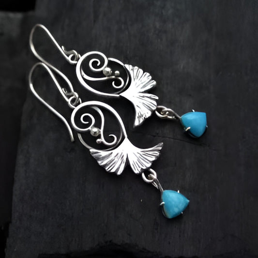 Vintage Silver Blue Stone Earrings