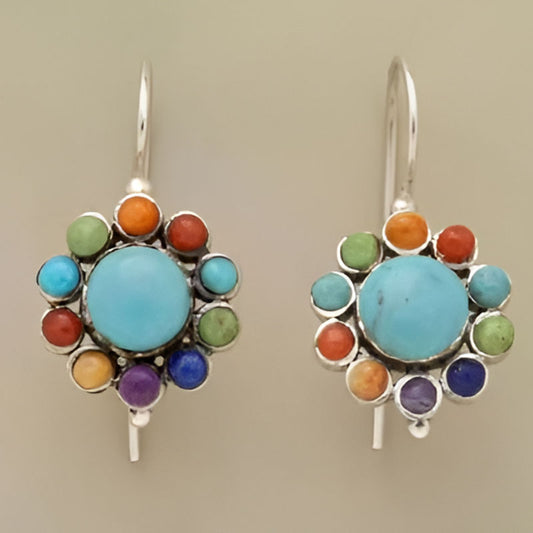 Vintage Multicolor Blue Stone Earrings
