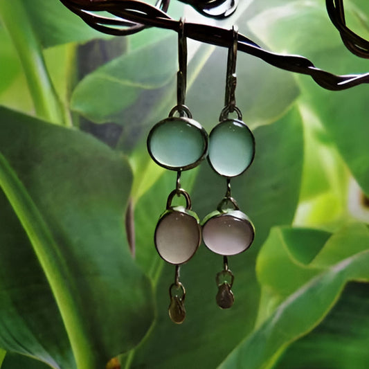 Vintage Oval Moonstone Earrings