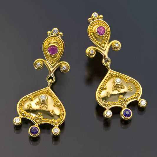 Vintage Gold Heart Earrings