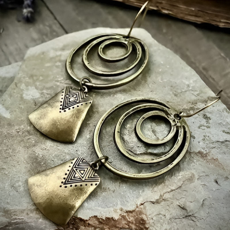 Vintage Gold Sector Earrings