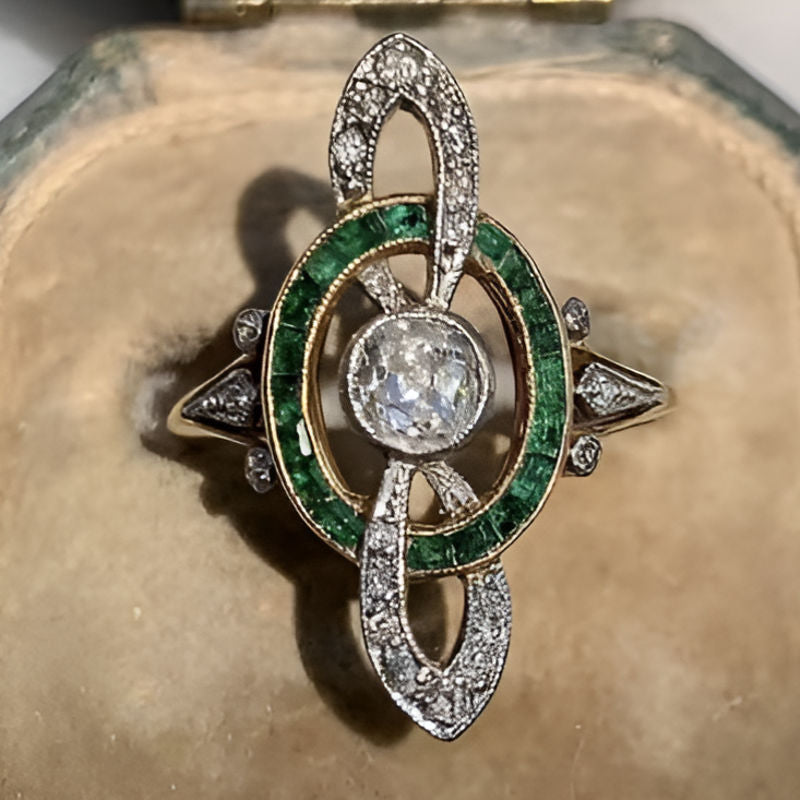 Silver Cross Geometry Ring