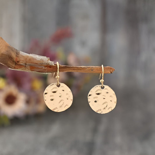 Vintage Gold Wafer Earrings