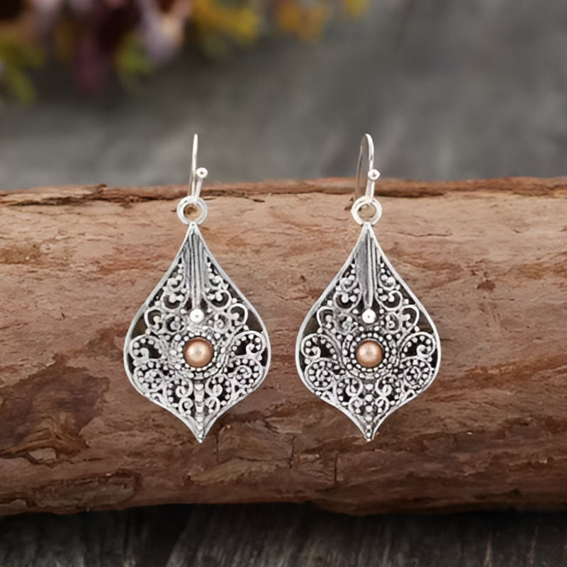 Vintage Brown Stone Earrings