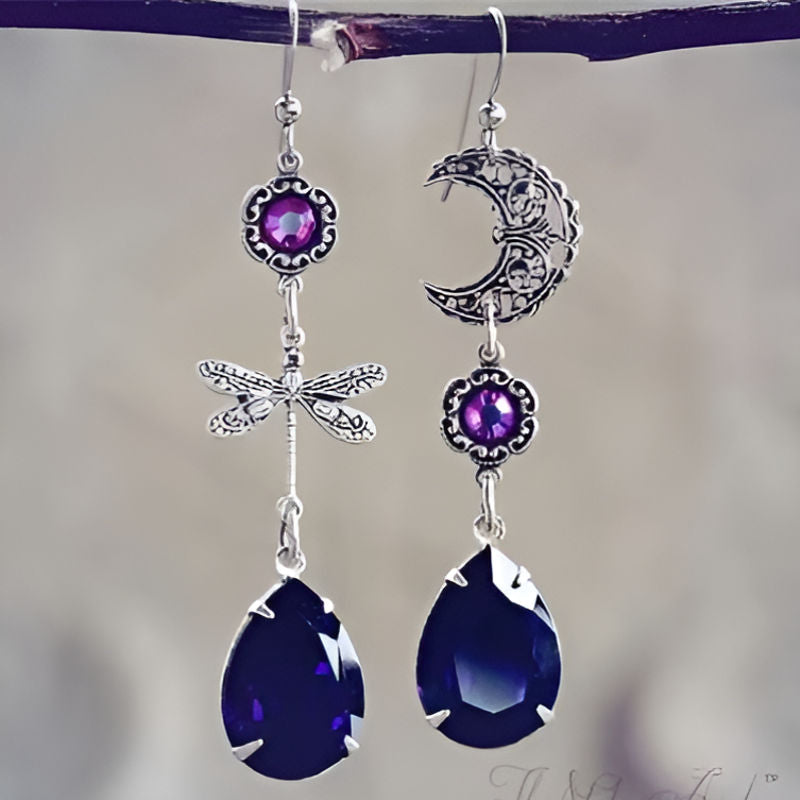 Silver Black Purple Stone