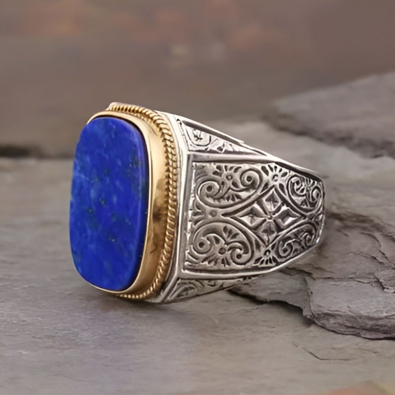 Vintage Square Blue Ring