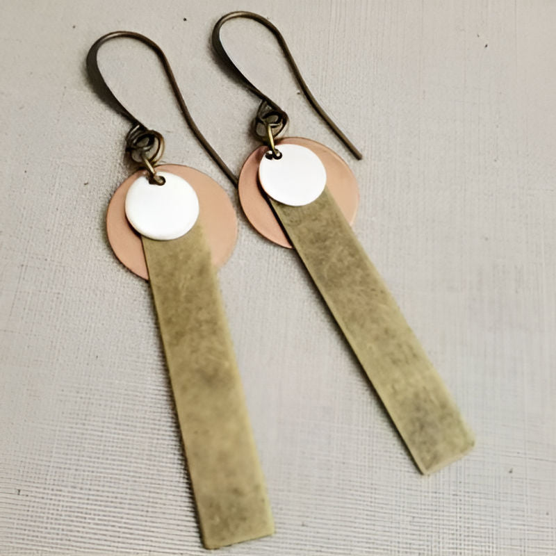 Vintage Square Round Earrings