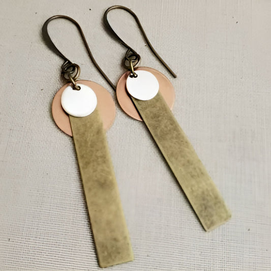 Vintage Square Round Earrings