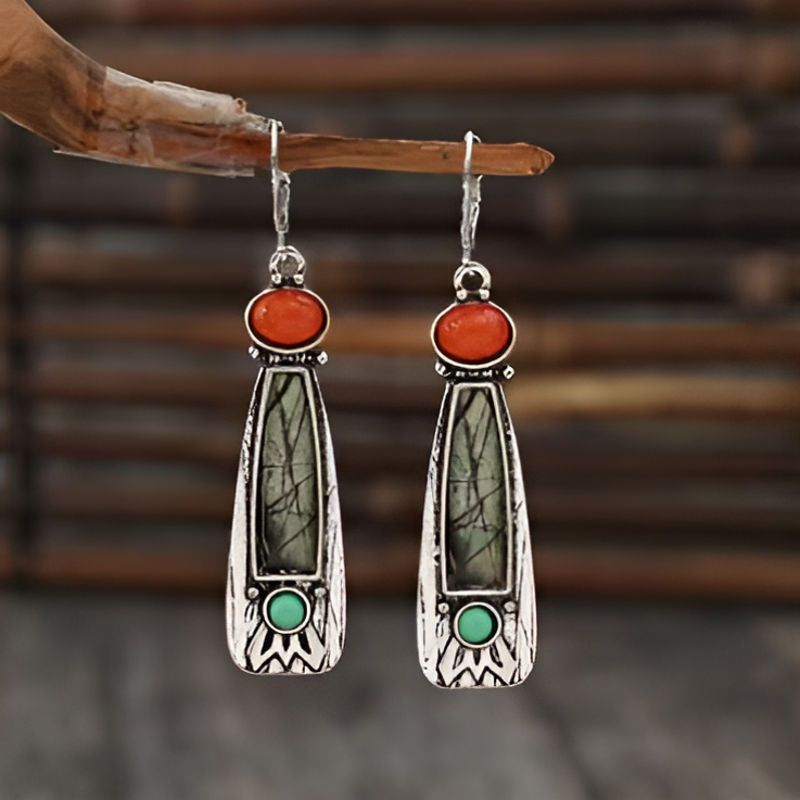 Vintage Oval Round Earrings