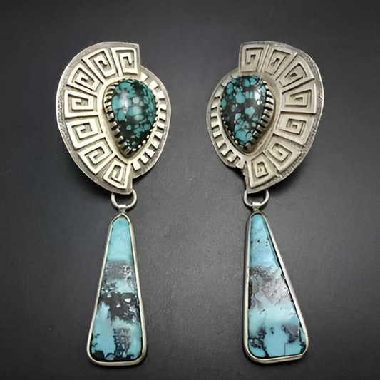 Vintage Blue Droplet Earrings