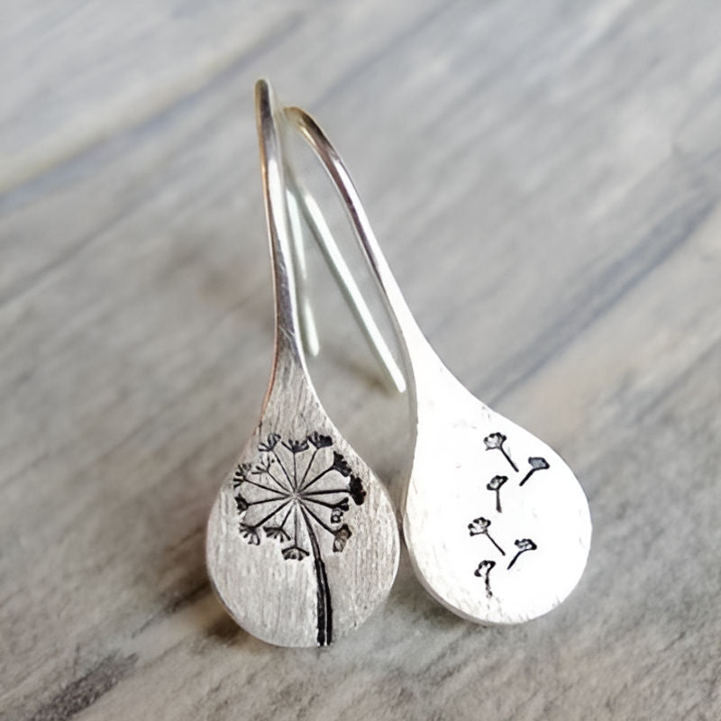 Silver Dandelion Earrings