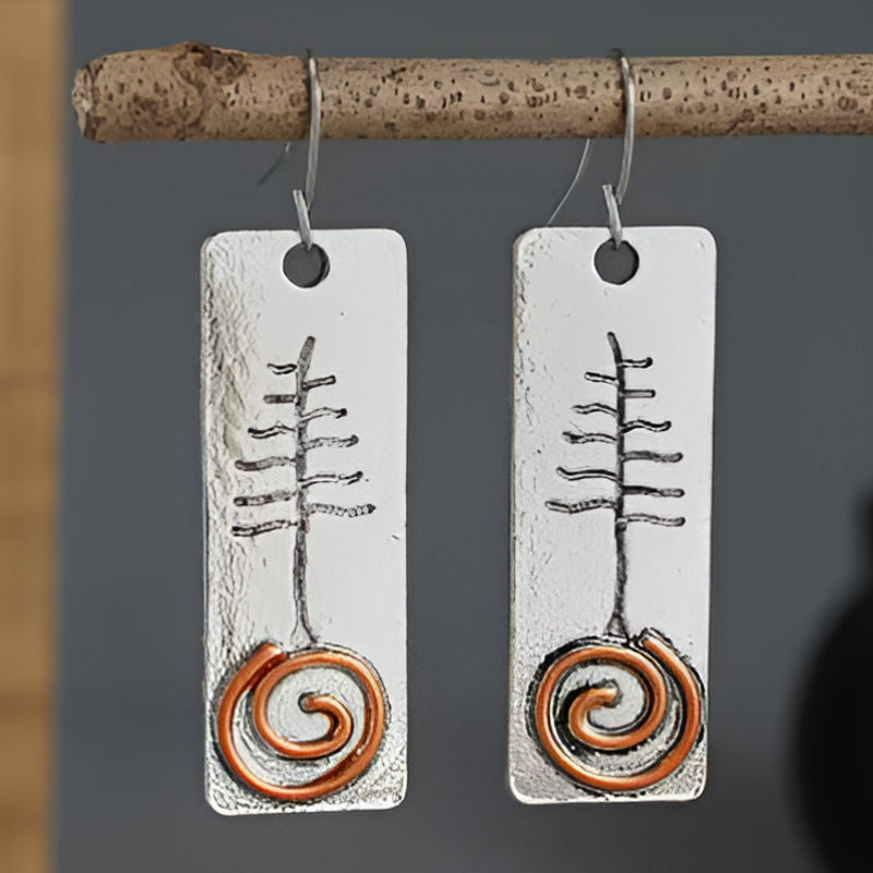 Vintage Square Tree Earrings