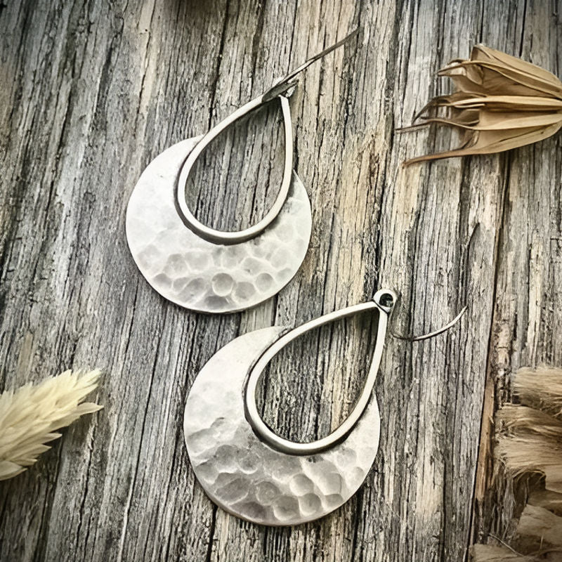 Silver Hammered Earrings