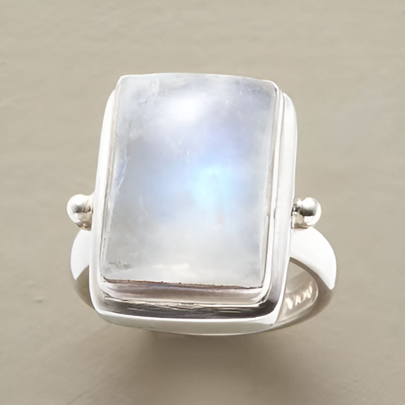 Vintage Square Natural Stone Rings