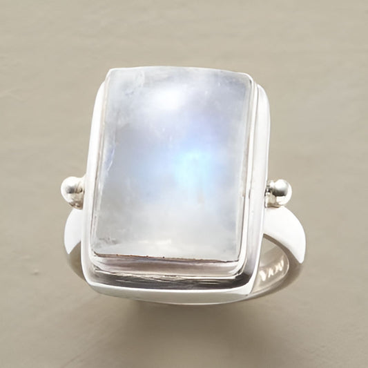 Vintage Square Natural Stone Rings