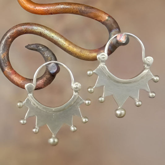 Vintage Silver Geometry Earrings