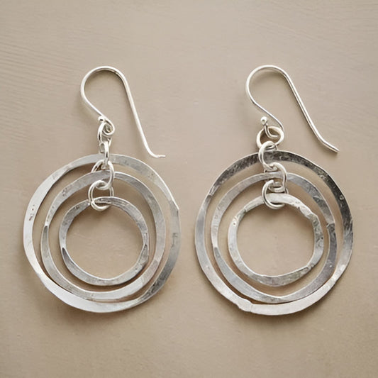 Vintage Round Geometry Dangle Earrings