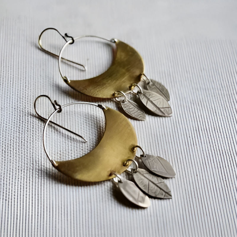Gold Leaf Dangle Earrings