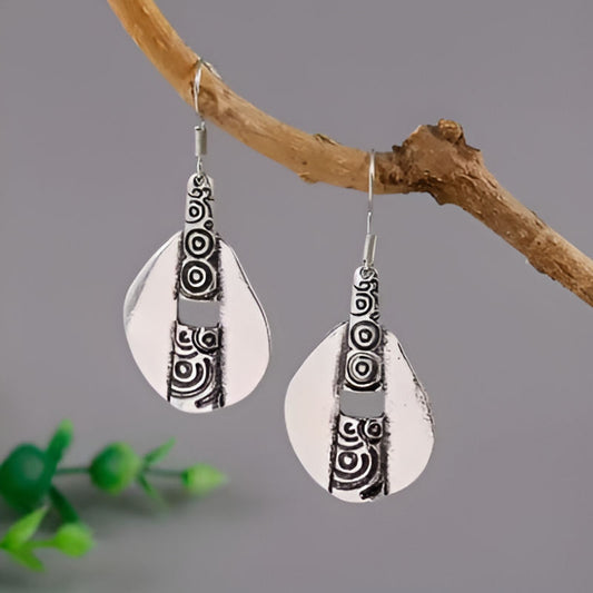 Vintage Ethnic Style Silver Earrings
