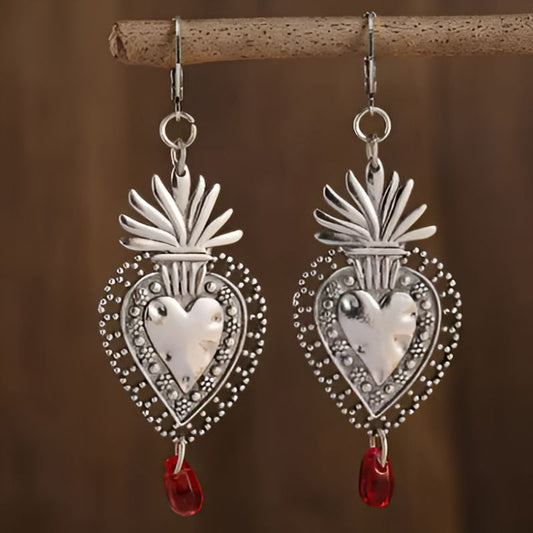Vintage Silver Heart Earrings
