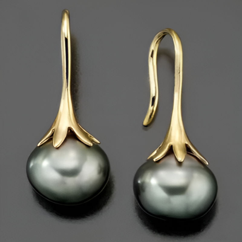 Elegant Round Pearl Earrings