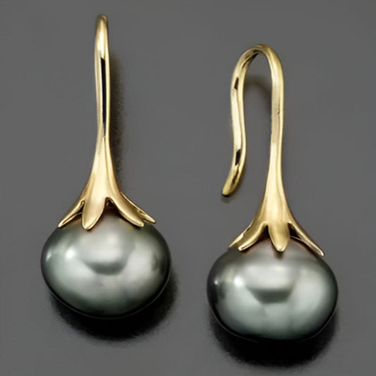 Elegant Round Pearl Earrings
