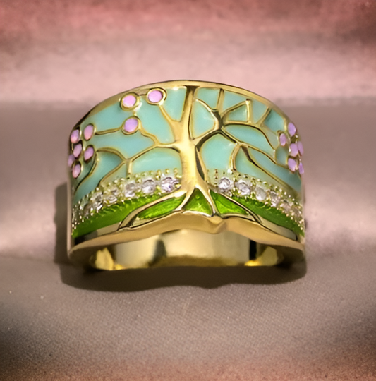 Gold White Stone Ring